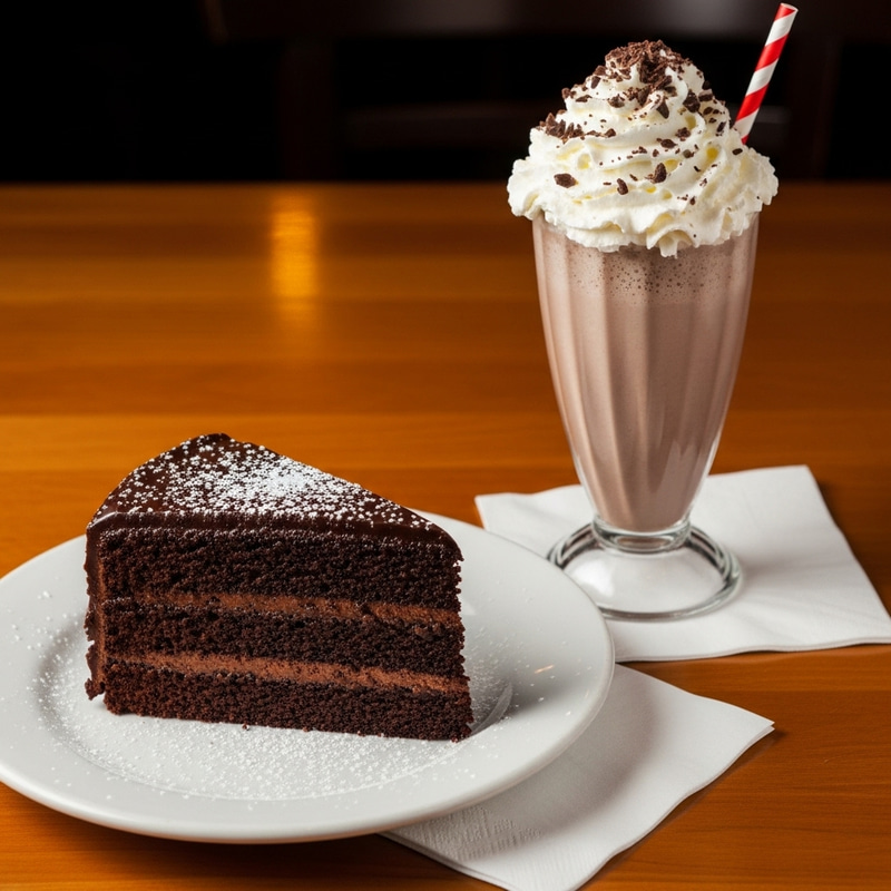 Delectable Chocolate Cake and Milkshake | Irresistible Treats Delectable Chocolate Cake and Milkshake | Irresistible Treats