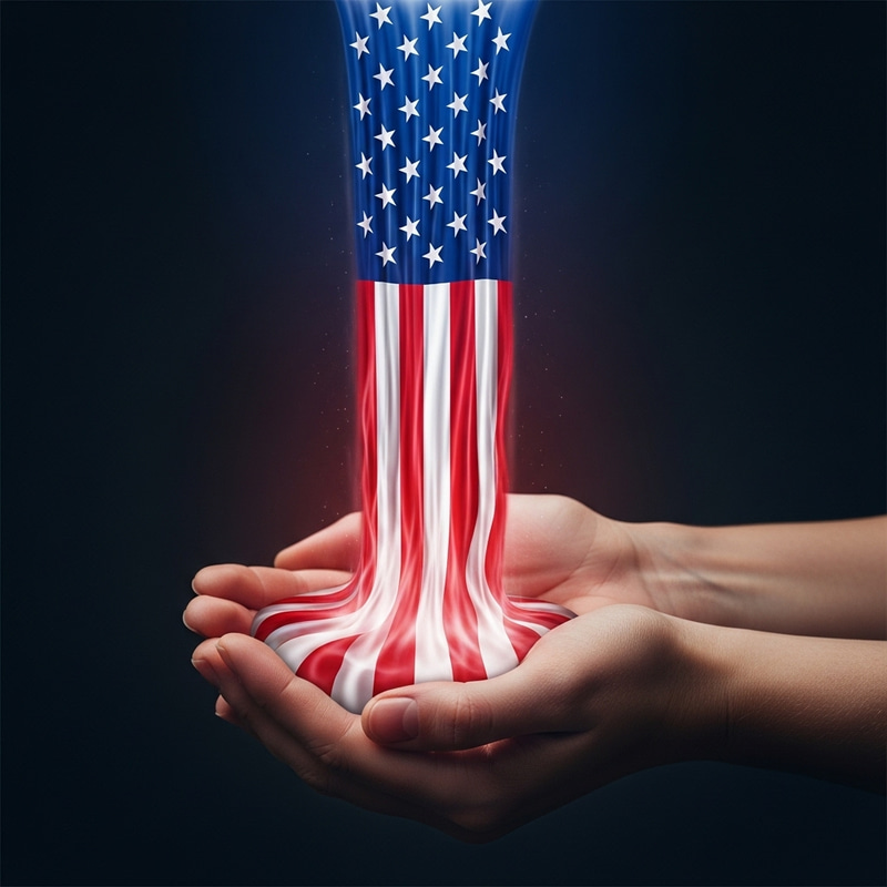 American Flag Waterfall - Patriotic and Majestic Image