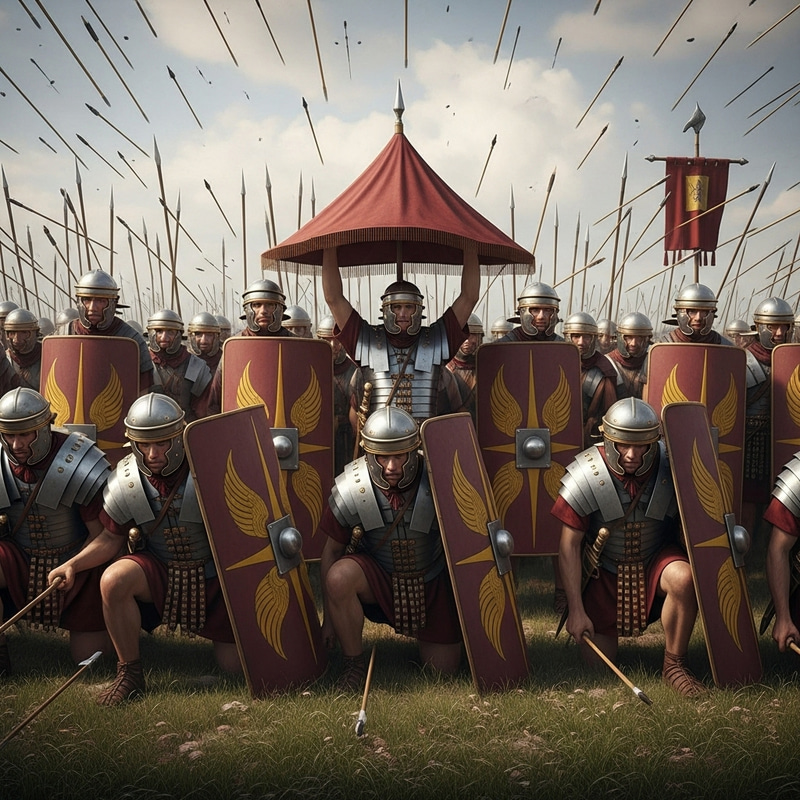 Roman Legionnaires Testudo Formation: Discipline in Face of Enemy Roman Legionnaires Testudo Formation: Discipline in Face of Enemy
