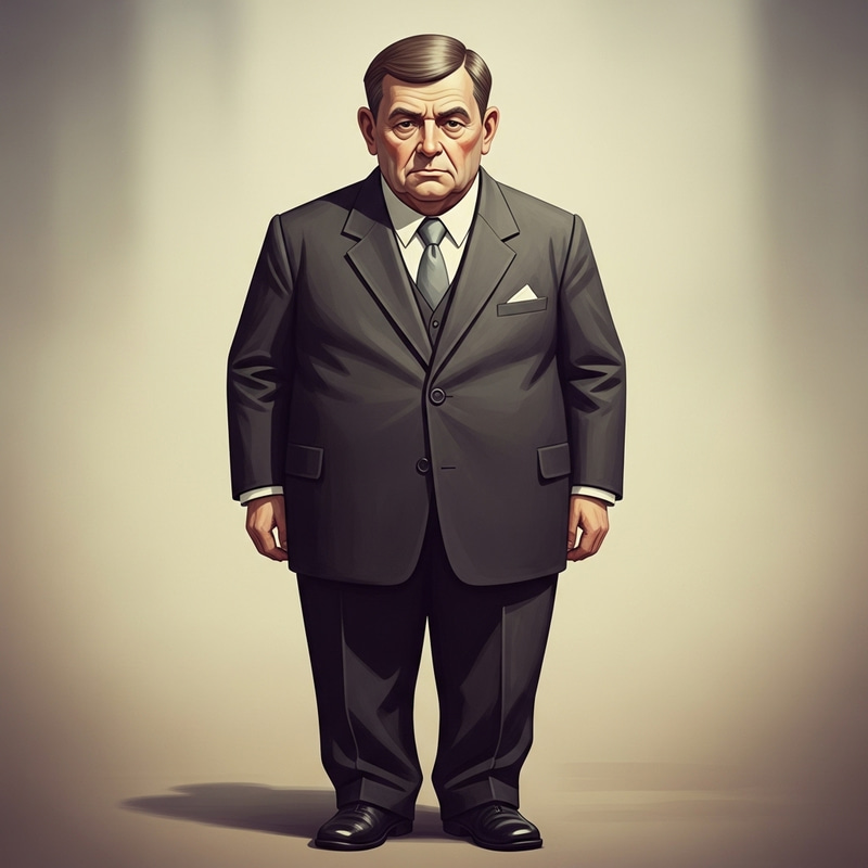 Vintage Plump Short Grandad Back View Illustration Vintage Plump Short Grandad Back View Illustration