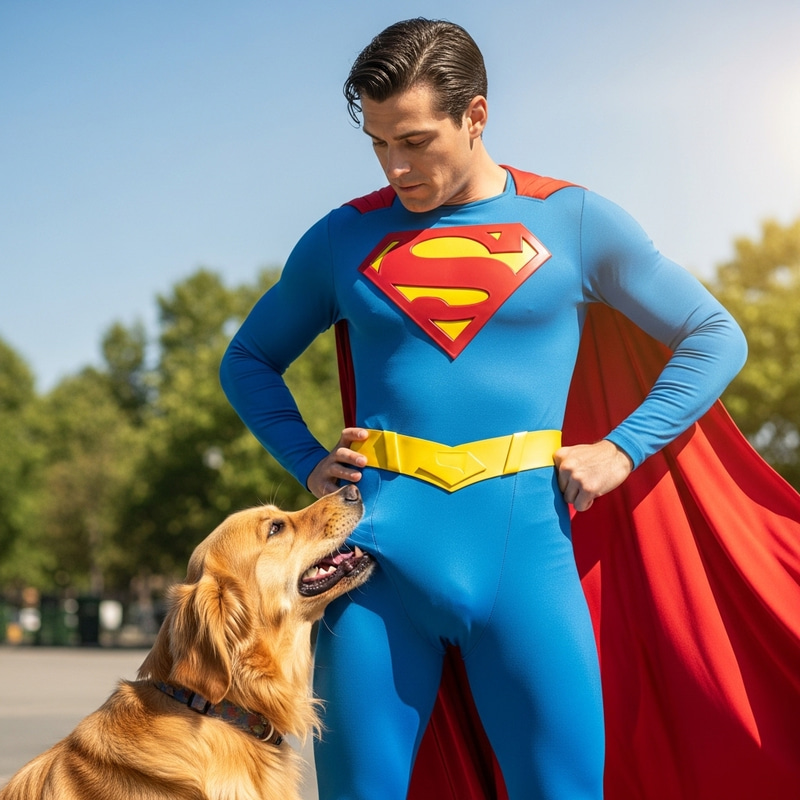 Superman vs Dog: A Fun Showdown Superman vs Dog: A Fun Showdown
