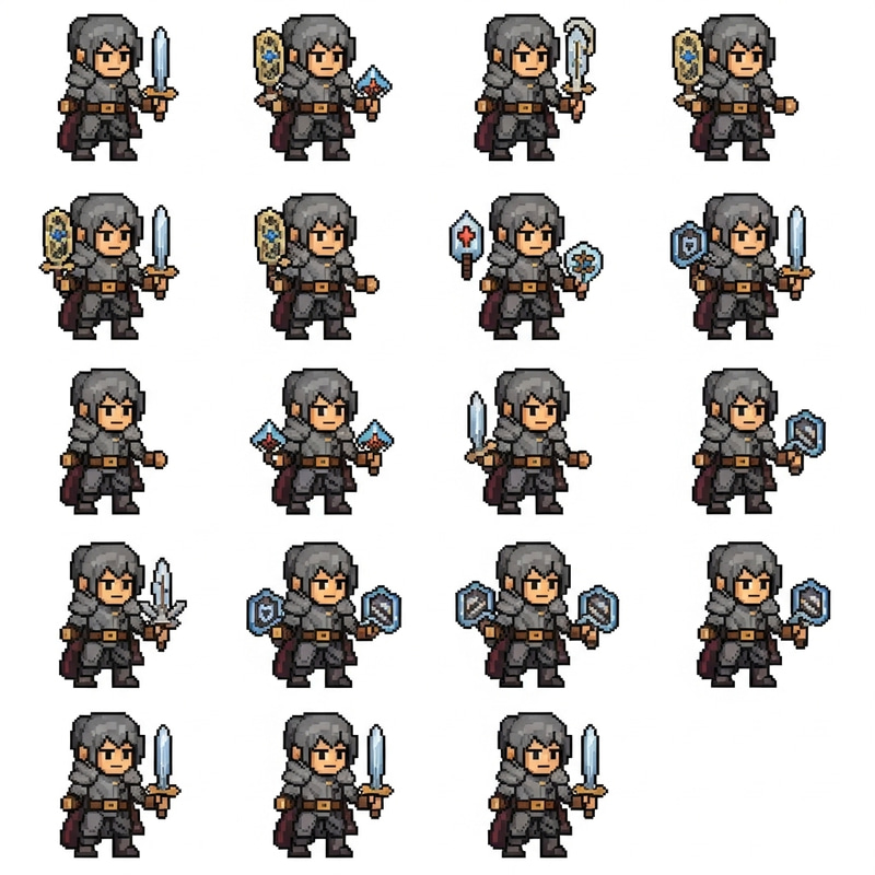 Pixel Art Sprite Sheet: RPG Character Design