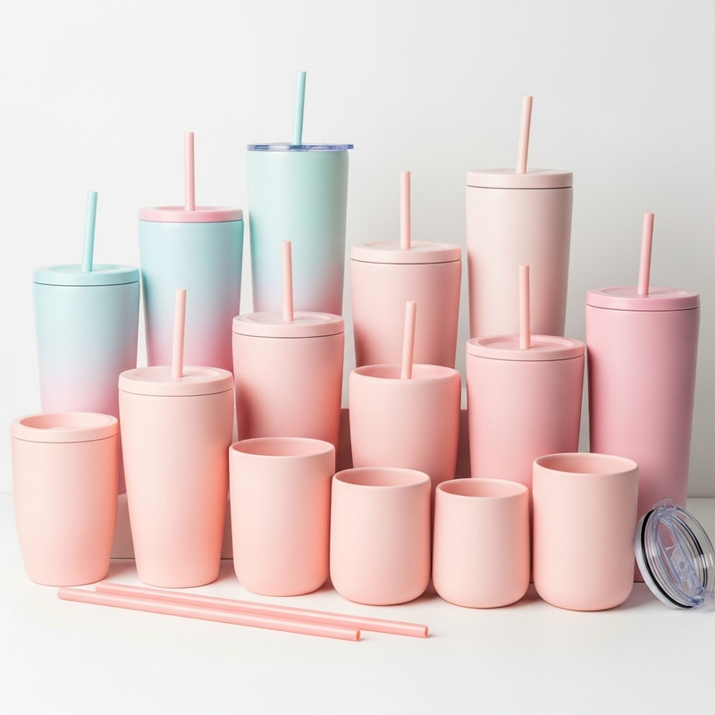 Pink Tumbler Cups Collection - Pink Shades & Sizes Pink Tumbler Cups Collection - Pink Shades & Sizes