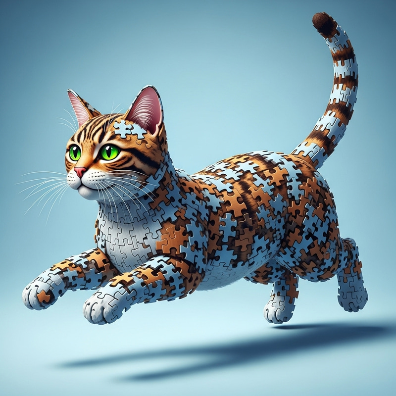 Cute Cat Puzzle Art | Charming and Engaging