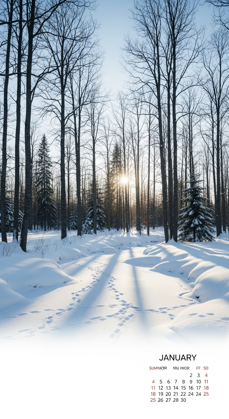 January Winter Wonderland Landscape | Snowy Scene Background January Winter Wonderland Landscape | Snowy Scene Background