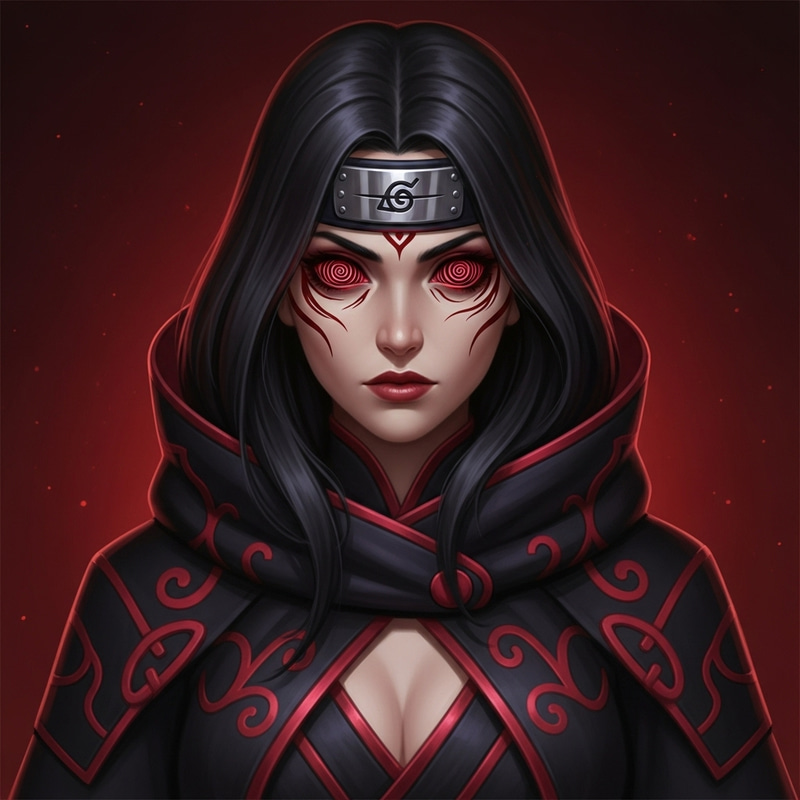 Itachi Uchiha Female - Dark-Haired Mystery with Red & Black Eyes Itachi Uchiha Female - Dark-Haired Mystery with Red & Black Eyes