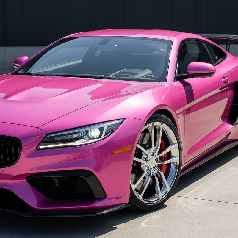 Pink Ferrari - Sleek & Luxurious Sports Car Photo Pink Ferrari - Sleek & Luxurious Sports Car Photo