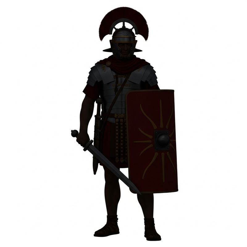 Roman Soldier Silhouette with Sword