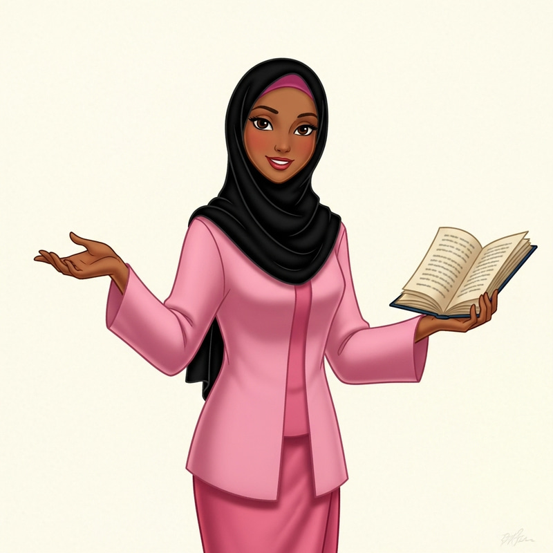 Elegant Fairy-Tale Style Malay Teen with Pink Baju Kebaya