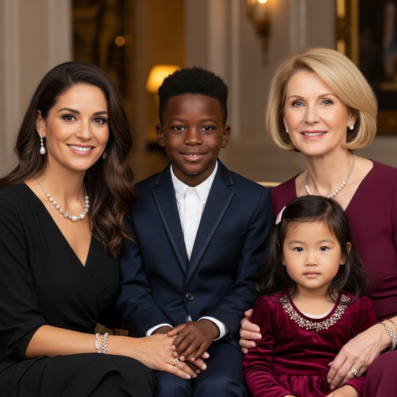 Elegant Wealthy Family: Diverse Harmony of Elegance and Love