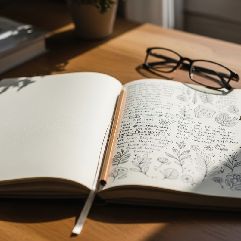 Handwritten Notes on Open Notebook Page