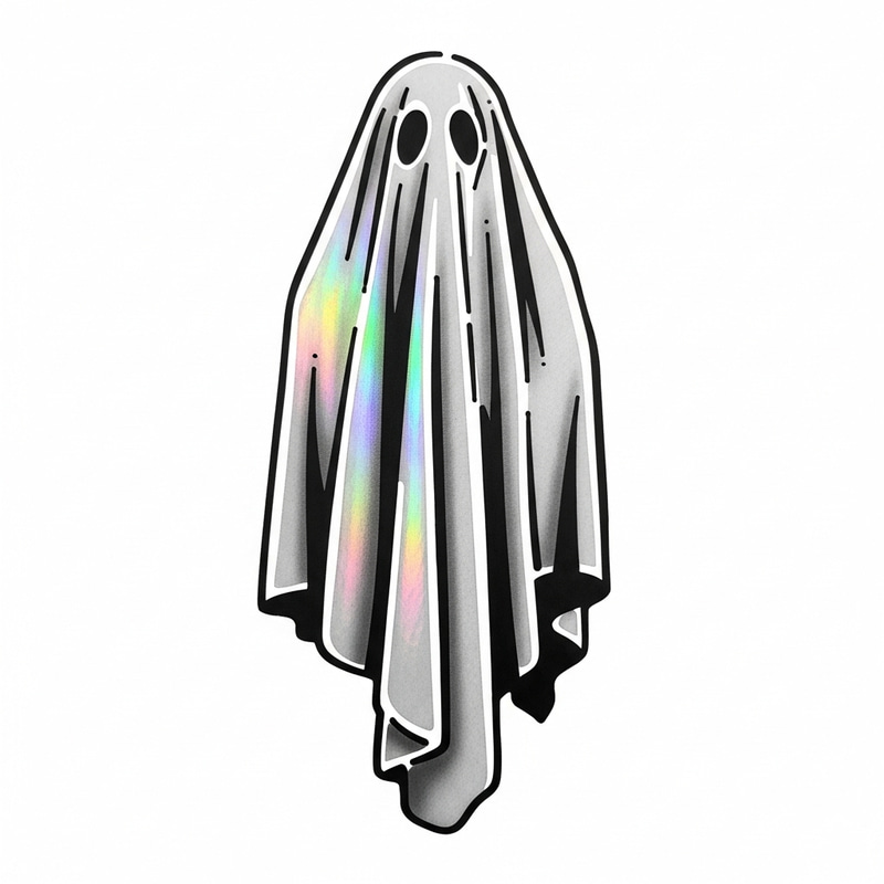 Ethereal Ghost Stencil with Holographic Detail