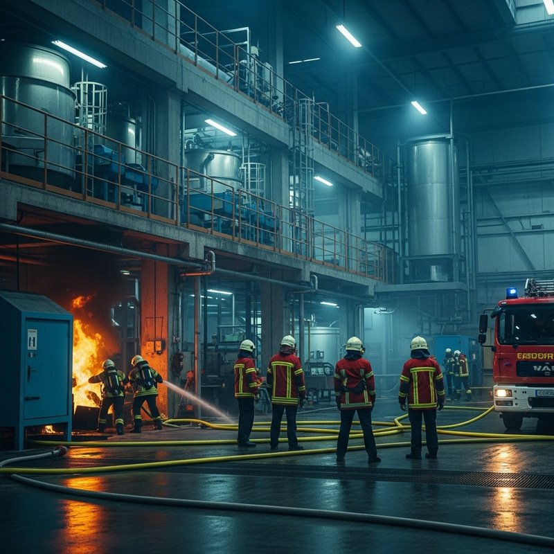 Building Plant with Fire Rescue Operations Building Plant with Fire Rescue Operations