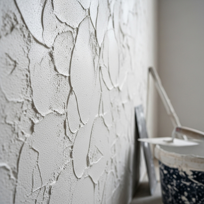Intricate Details of Freshly Painted Plaster Wall
