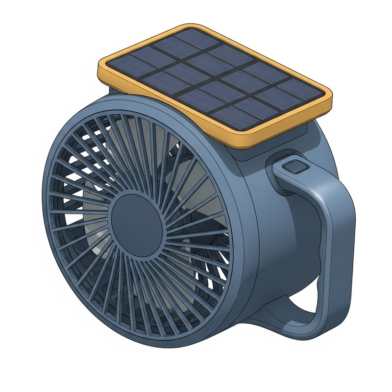 Portable Solar-Powered Fan Design Concept Portable Solar-Powered Fan Design Concept