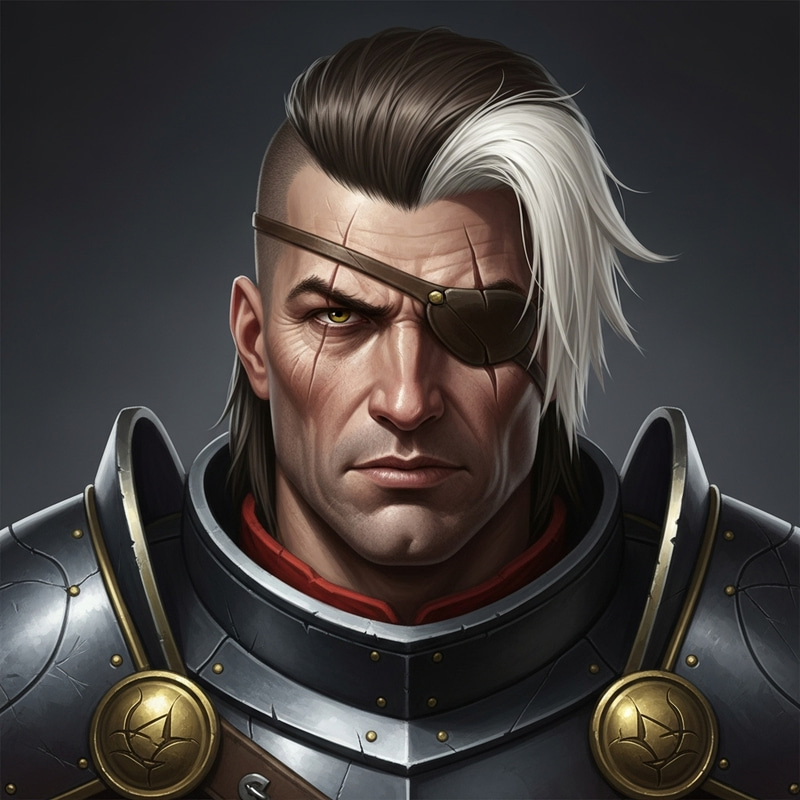 Courageous White Warrior with a Striking Scar Courageous White Warrior with a Striking Scar