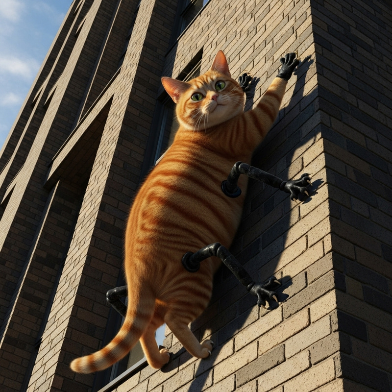 Realistic Cat-Spider Climbing Wall | Aesthetics & Beauty