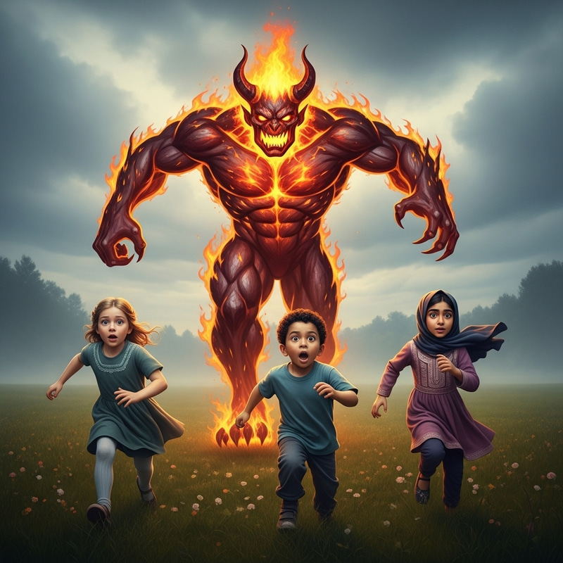 Fire Giant Chasing Kids: A Scary Adventure Fire Giant Chasing Kids: A Scary Adventure