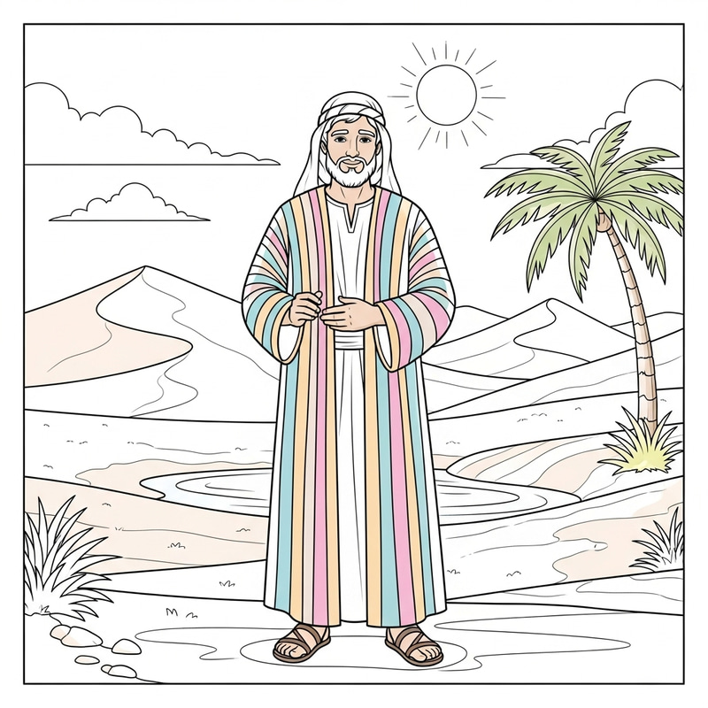 Coloring Page of Joseph - Biblical Character Drawing