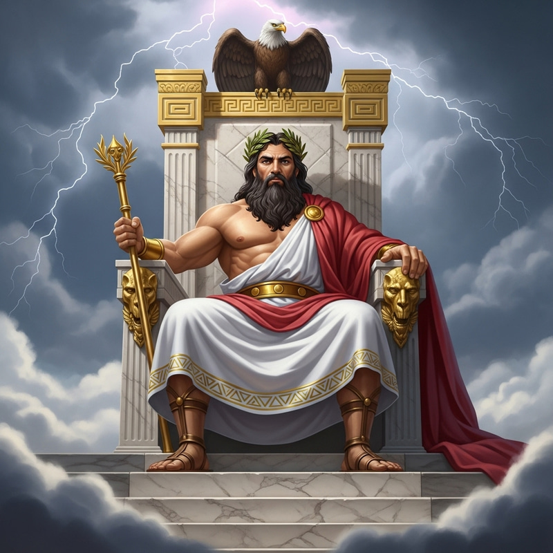 Majestic Zeus: Digital Art of the Greek God Majestic Zeus: Digital Art of the Greek God