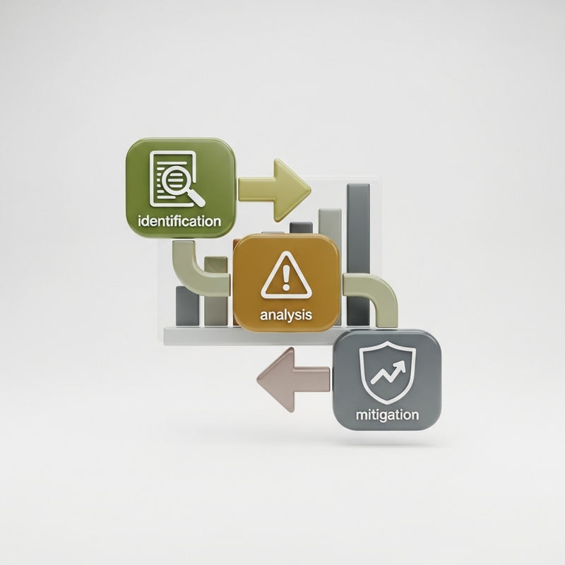 3D Risk Assessment Icon on White Background with Color Scheme #AA9F6A 3D Risk Assessment Icon on White Background with Color Scheme #AA9F6A