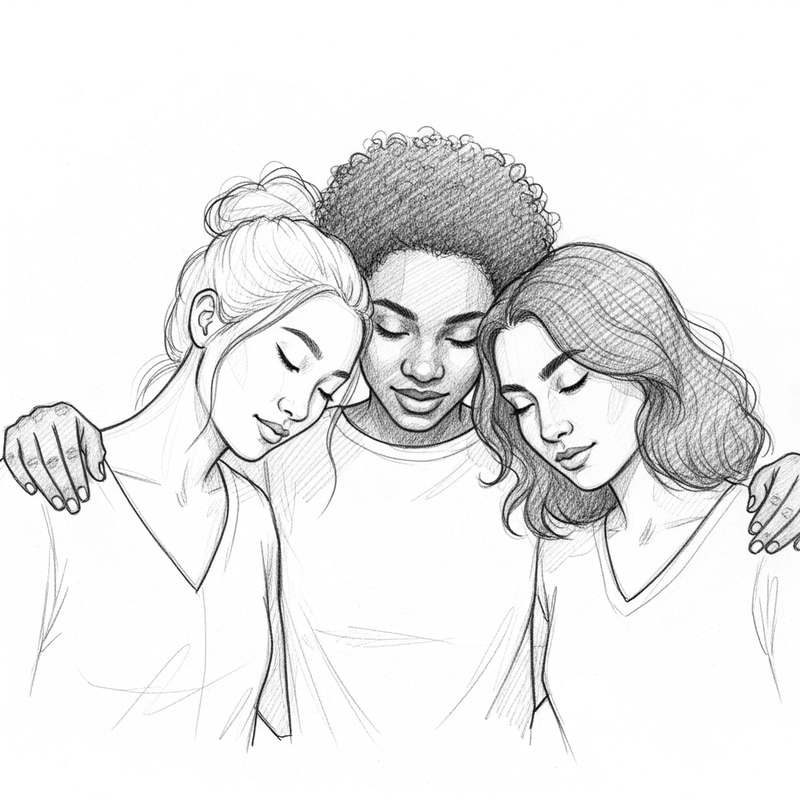 Empowering Women Friendship Sketch: Cross-cultural Bond