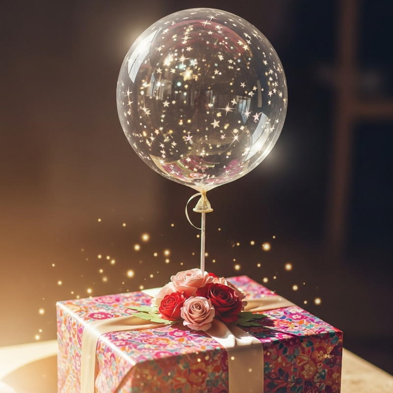 Mother's Day Transparent Balloon Gift | Colorful Box & Stars Mother's Day Transparent Balloon Gift | Colorful Box & Stars