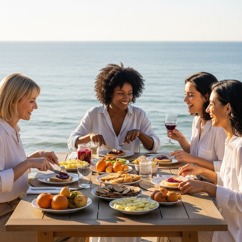Women Dining by the Sea Women Dining by the Sea