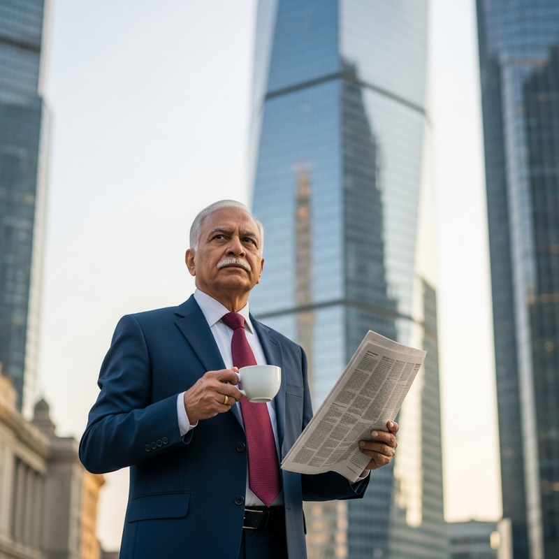 Determined South Asian Businessman in Urban Setting - Morning Routine Determined South Asian Businessman in Urban Setting - Morning Routine