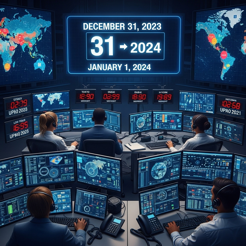 New Year 2024 Logistics: Multicultural Team at Command Center New Year 2024 Logistics: Multicultural Team at Command Center