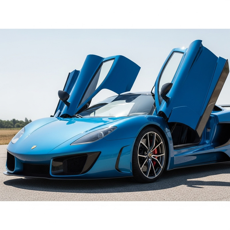 Sleek Sport Car in Metallic Blue | Aerodynamic Design Sleek Sport Car in Metallic Blue | Aerodynamic Design