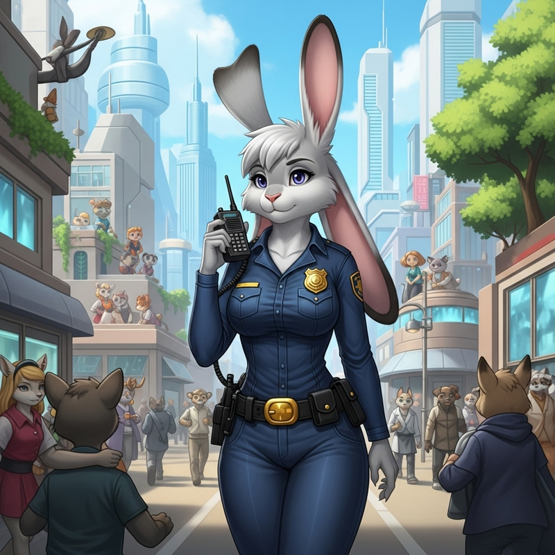 Judy Hopps Walking in Zootopia City | Rabbit Officer Judy Hopps Walking in Zootopia City | Rabbit Officer