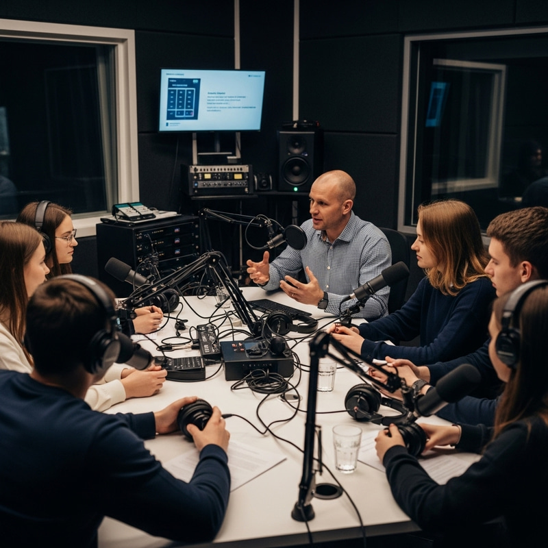 Engaging Podcast Interview in Professional Studio