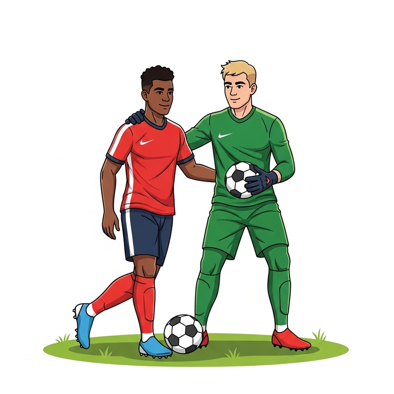 Dybala and Mudryk: Male Football Players Illustration Dybala and Mudryk: Male Football Players Illustration
