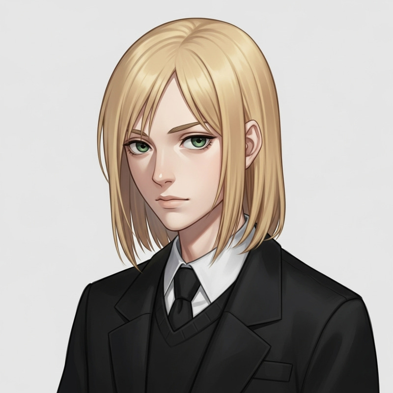 Captivating Portrait of a Blond Individual with Green Eyes Captivating Portrait of a Blond Individual with Green Eyes
