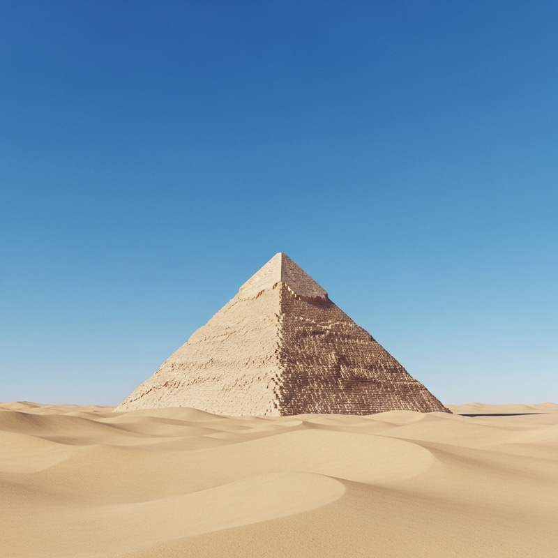 Simplicity: Azure Sky, Desert, Pyramid - Illustration Simplicity: Azure Sky, Desert, Pyramid - Illustration