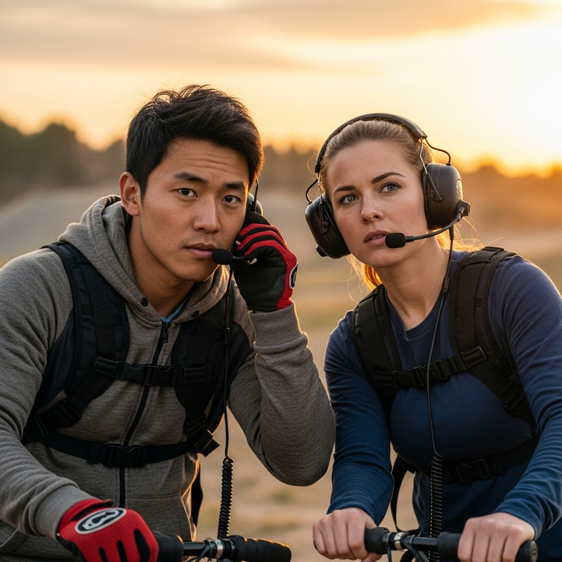 Determined Extreme Sports Athletes Adjusting Strategy in Intense Competition Determined Extreme Sports Athletes Adjusting Strategy in Intense Competition