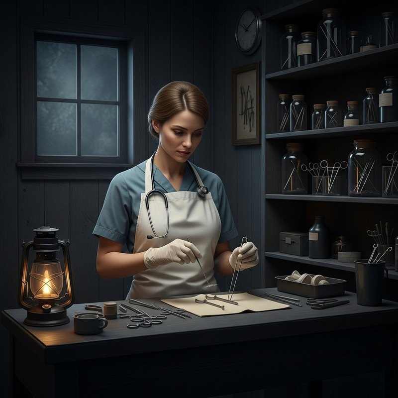 Scary Medical Scene: Dr. Melissa's Eerie Clinic Scary Medical Scene: Dr. Melissa's Eerie Clinic