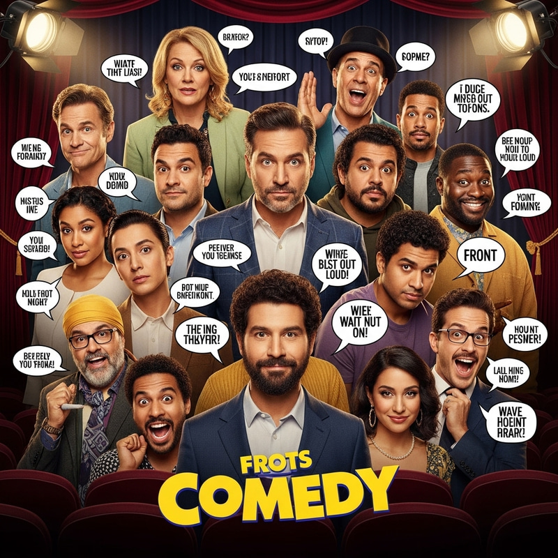 Hilarious Comedy Movie Poster with Diverse Ensemble Cast Hilarious Comedy Movie Poster with Diverse Ensemble Cast