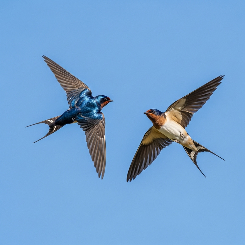 Elegant Swallows in Flight Elegant Swallows in Flight