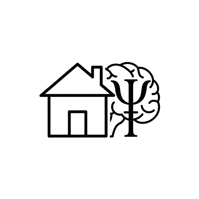 Simple Home & Psychology Icon: Minimalist Design Simple Home & Psychology Icon: Minimalist Design