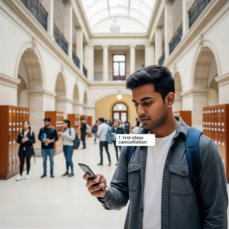 University Student Surprised by First Class Cancellation University Student Surprised by First Class Cancellation