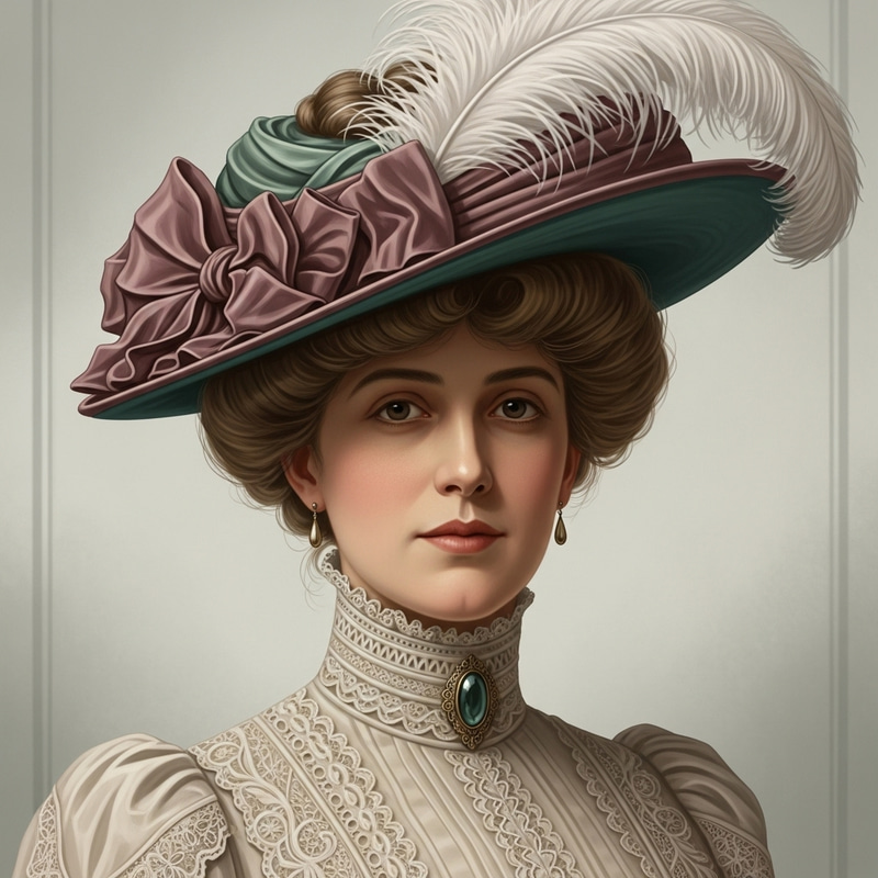 Late Edwardian Woman Portrait - Timeless Elegance Late Edwardian Woman Portrait - Timeless Elegance