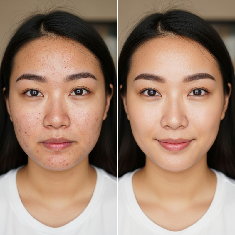 Asian Woman Acne Transformation | Clear Skin Before and After Asian Woman Acne Transformation | Clear Skin Before and After
