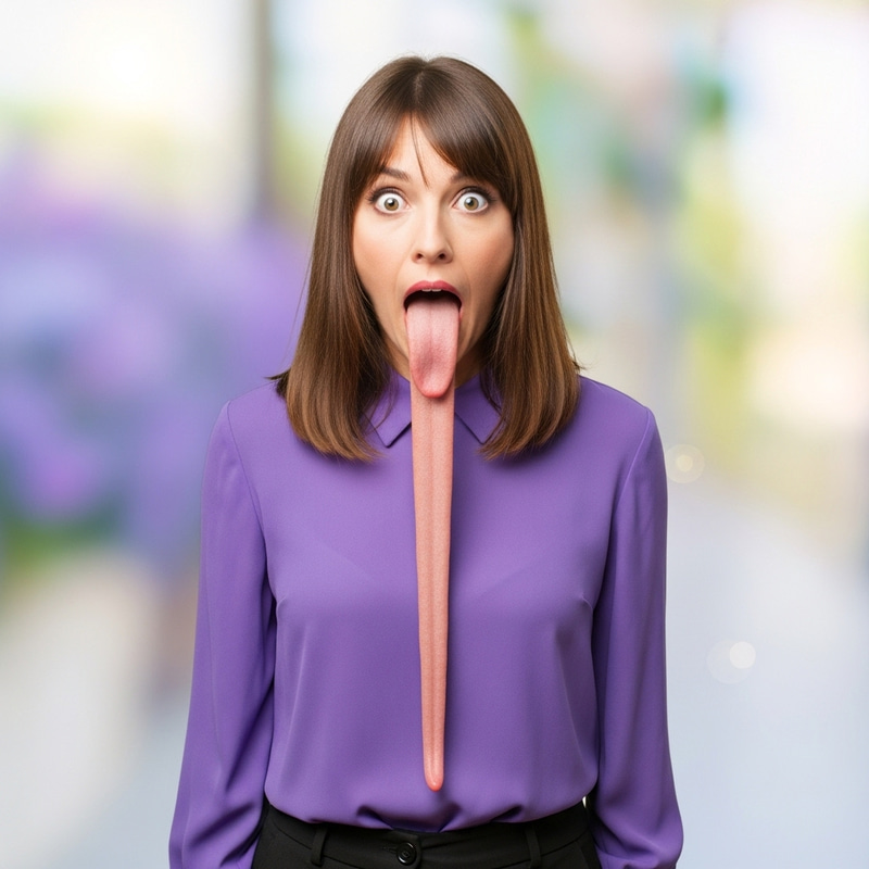 Female with Astonishing Long Tongue | Amazing Picture