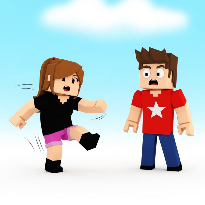 Hilarious Roblox Noob Mishap | Female Noob Trips Over Male Noob Hilarious Roblox Noob Mishap | Female Noob Trips Over Male Noob