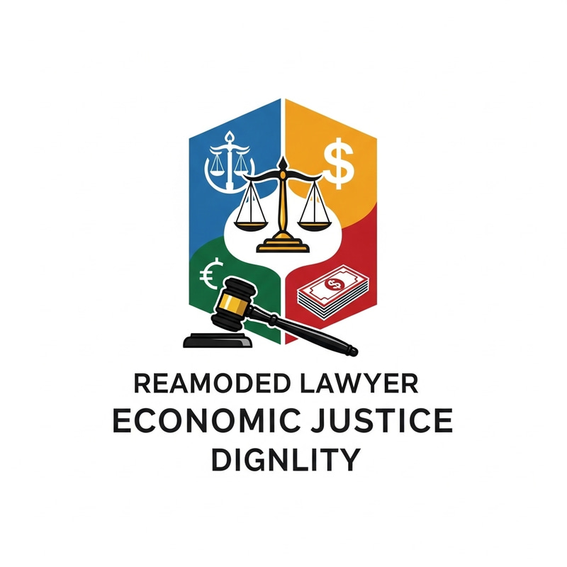 Serious Lawyer Logo Design | Economic Justice Expert