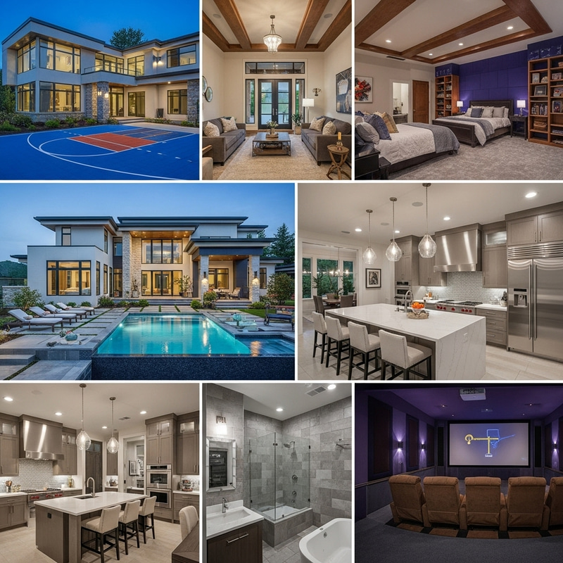 Stunning Design House with 5 Bedrooms, Pool, Basketball Court, Cinema & More Stunning Design House with 5 Bedrooms, Pool, Basketball Court, Cinema & More