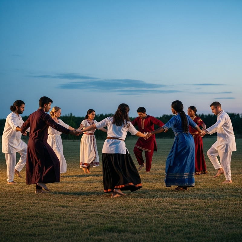 Cultural Harmony: Enchanting Ritual Dance by Diverse Group Cultural Harmony: Enchanting Ritual Dance by Diverse Group