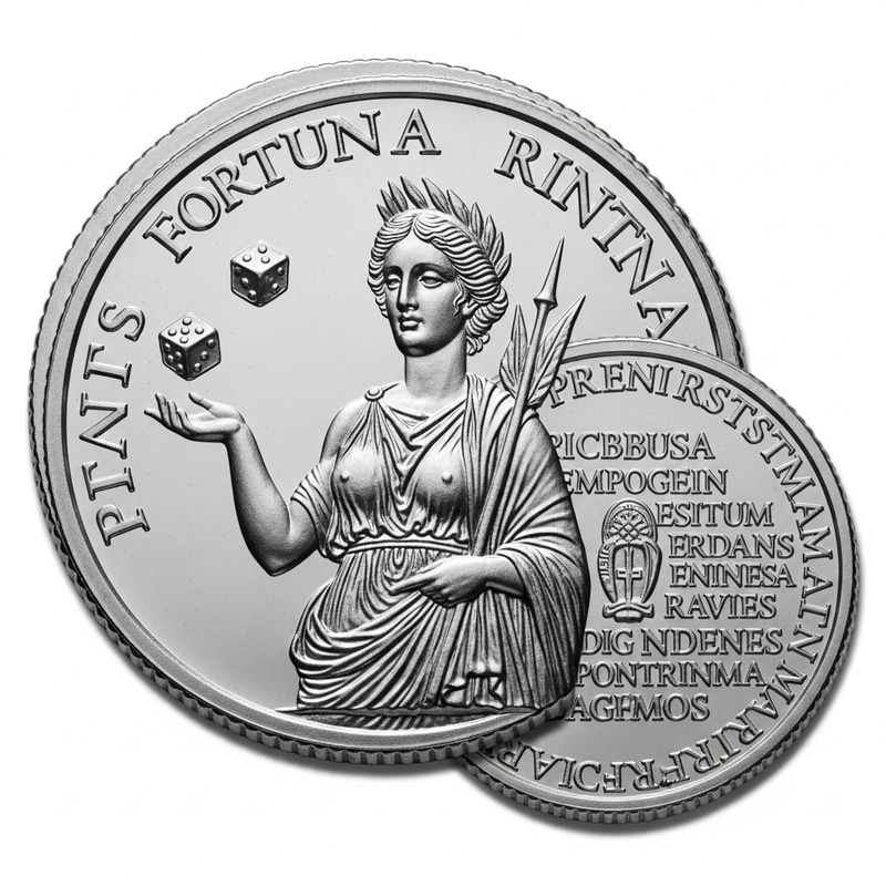 Modern-Style Roman Coin with Goddess Fortuna | Crafted Details Modern-Style Roman Coin with Goddess Fortuna | Crafted Details